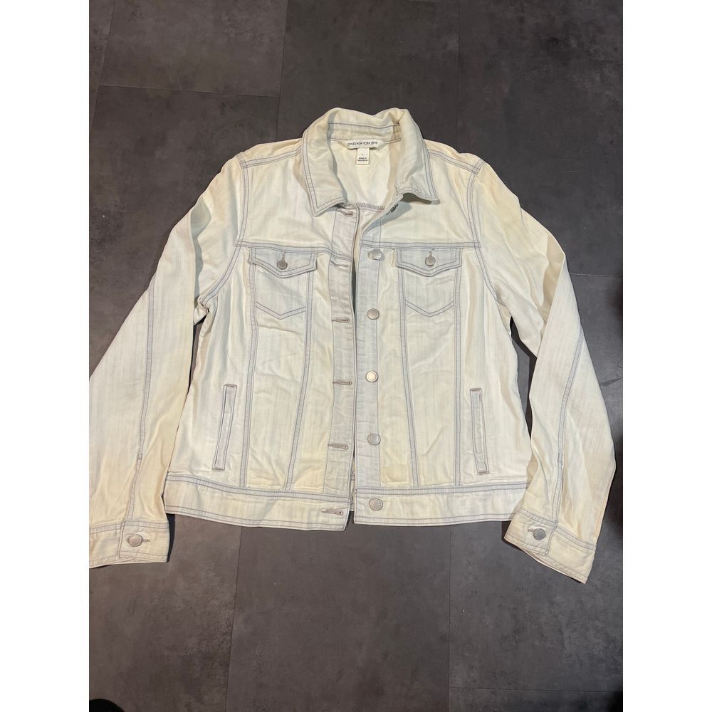 Jones New York White Denim Jacket Stylish Casual Outerwear B-400